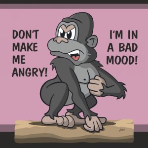 cartoon gorilla angry