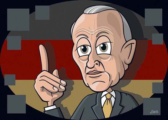 Konrad Adenauer Cartoon Portrait